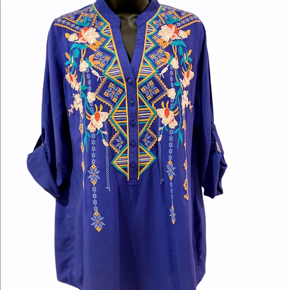 NWT Anthropologie Embroidered Tunic Size S